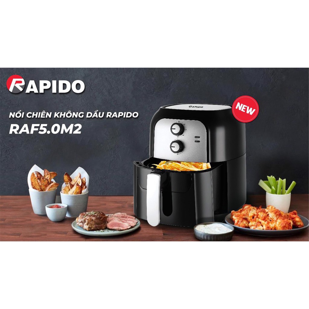 Nồi chiên không dầu Rapido RAF5.0M2 -5l . Bh 12 tháng