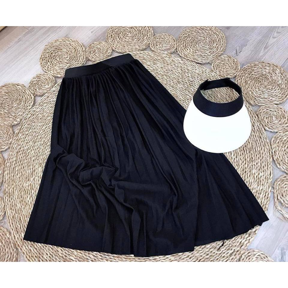 CHÂN VÁY XẾP LI ĐEN TRƠN ❤CHÂN VÁY NỮ CV060
