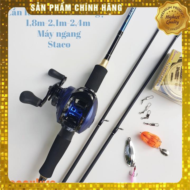 Bộ Cần Câu Lure Shimano 2 ngọn 1m8 -  2m1 - 2m4, Máy Ngang STACO kèm phụ kiện  19