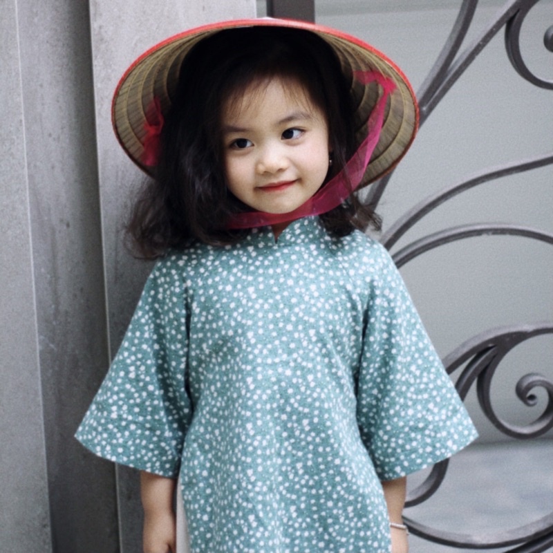 SET ÁO DÀI TẾT HOA NHÍ CHO BÉ , nhiều màu lựa chọn