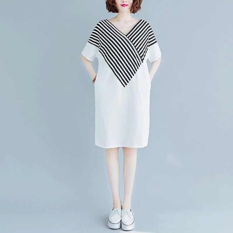 Đầm Dài Cổ Chữ V Plus Size Cho Nữ 40-90KG C8869