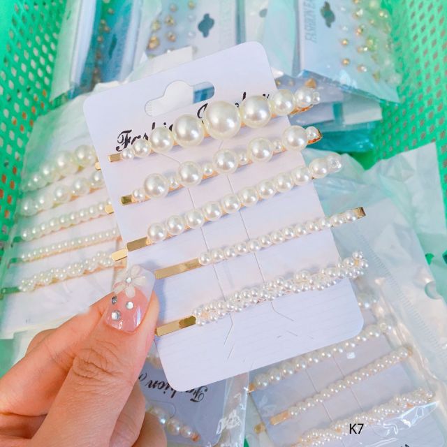 Kẹp tóc phong cách Hàn Quốc đính hạt cao cấp đẹp siêu cute dễ thương giá rẻ