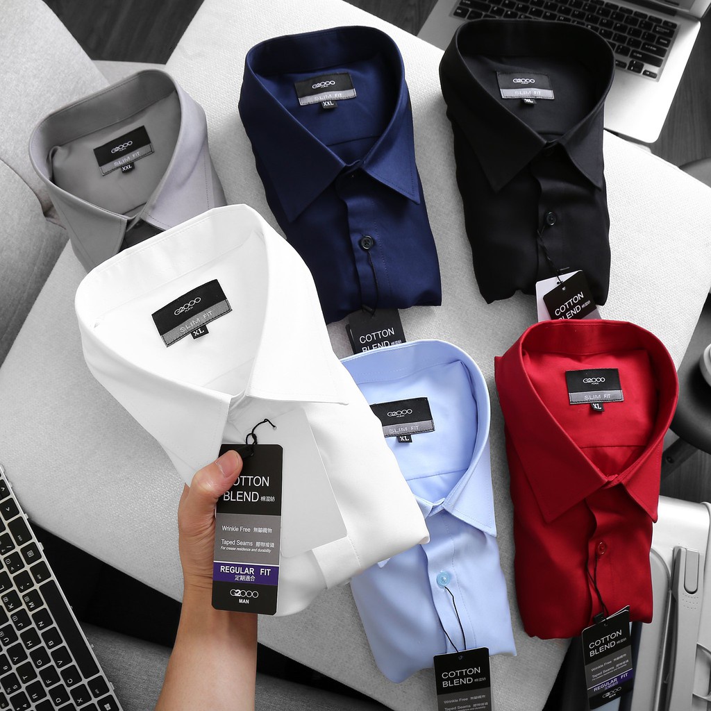 Sơ mi nam tay dài trơn đủ màu bigsize
