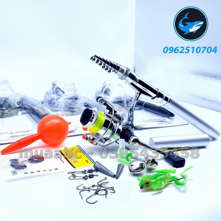 Bộ Cần Câu Bút Máy Đứng Kim Loại Dài 1m4 Để Vừa Cóp Xe Bỏ Túi