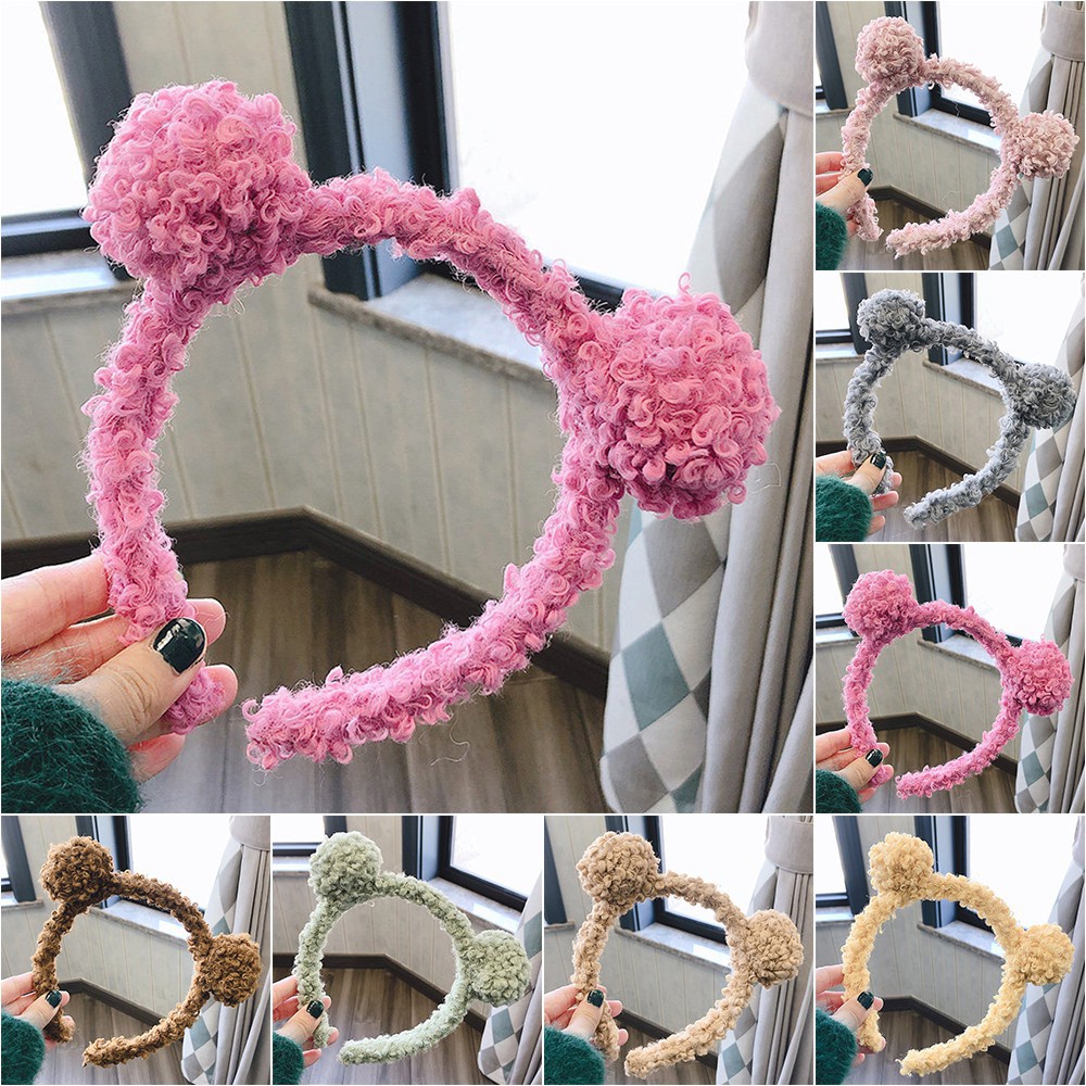 Cài Tóc Rửa Mặt Hình Tai Gấu Vải Lông Kiểu Hoạt Hình Dễ Thương Phong Cách Hàn Quốc Dành Cho Bạn Nữ