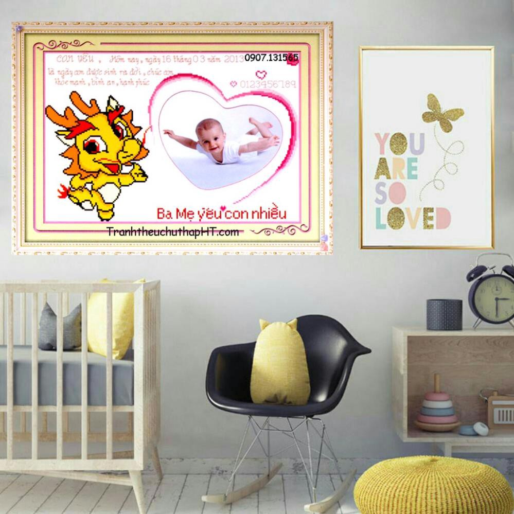 - Tranh thêu chữ thập khung hình cho bé theo 12 con giáp NCS-NGỌC CHÂU SHOP
