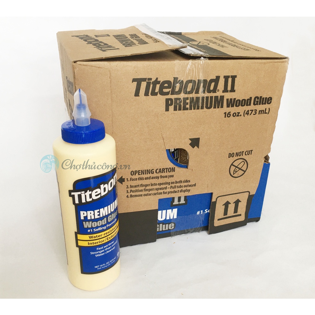 Keo dán gỗ 473ml - Keo Titebond II Premium Wood Glue  - Nhãn xanh