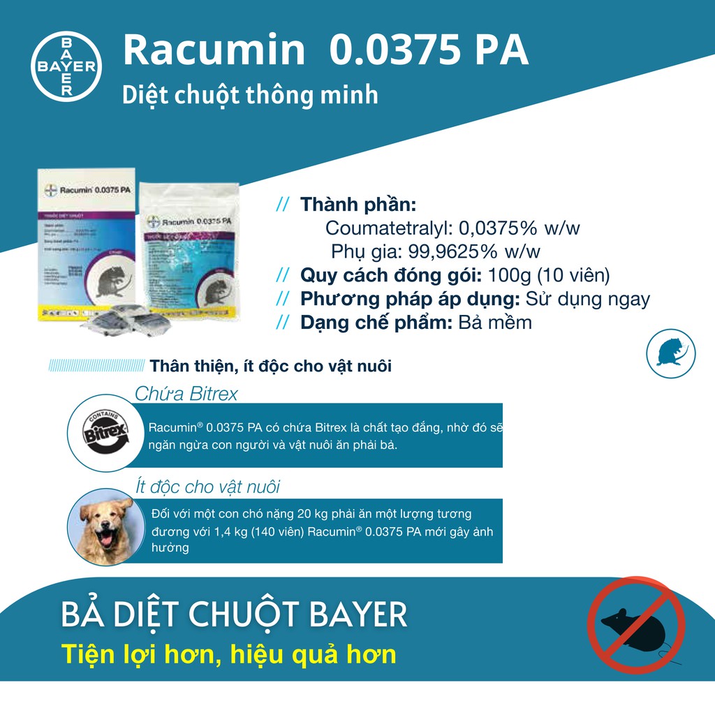 Bả Diệt Chuột Racumin 0.0375 PA Bayer Đức