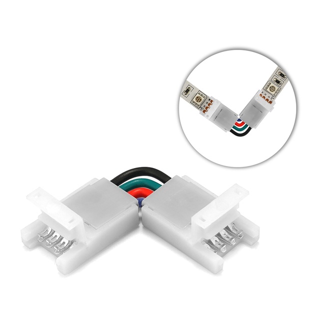 Set 5 đầu nối chữ L 2/3/4 Pin 8/10mm cho đèn LED dây 3528 5050 SMD RGB