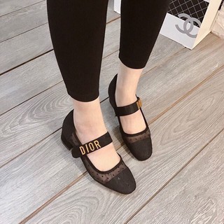 Giày cao gót 5cm quai chấm bi