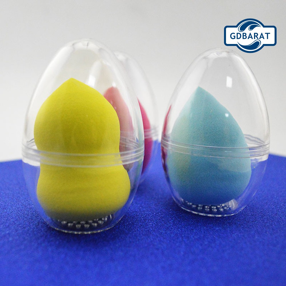 (Hàng Mới Về) Hộp Đựng Mút Trang Điểm Hình Quả Trứng Trong Suốt Tiện Dụng