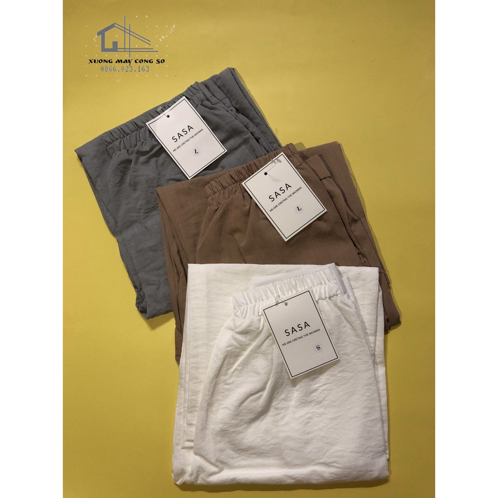 Quần đũi ống rộng - Chất đũi hàn - Cạp khóa trước - Màu Đen Trắng siêu xinh | BigBuy360 - bigbuy360.vn