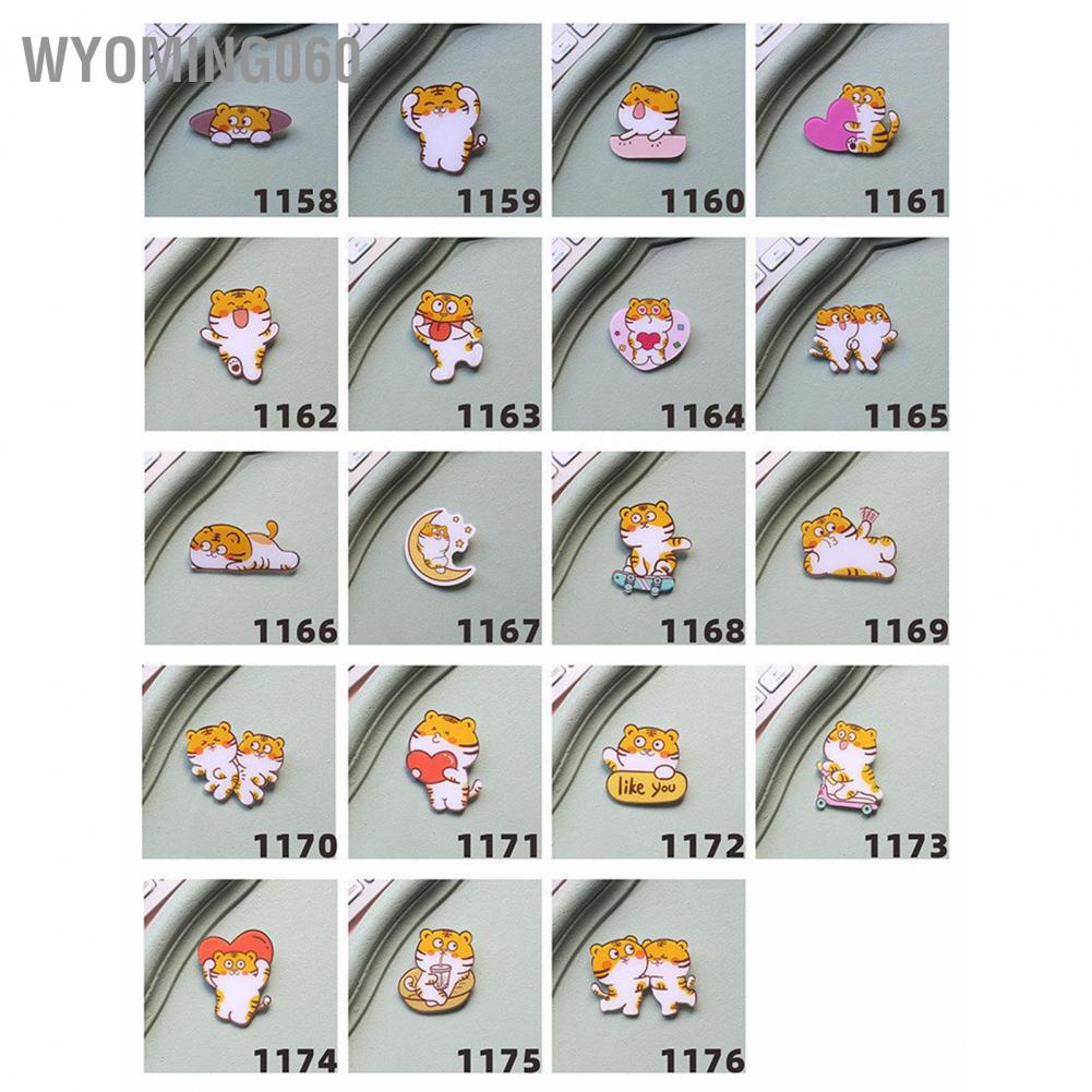 Ghim Cài Áo Bằng Acrylic Bền Bỉ Họa Tiết Hổ Hoạt Hình Wyoming060