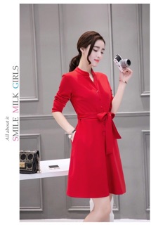 ĐẦM CÔNG SỞ CỔ TRỤ CÀI CÚC THẮT NƠ EO CAO CẤP