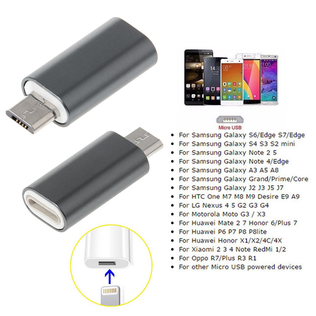8Pin Female To Micro USB Male Adapter Converter For Android Cell Phone