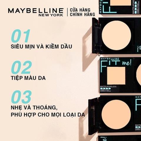Phấn Phủ Mịn Nhẹ Kiềm Dầu Fit Me Matte Poreless Powder Maybelline New York 8.5g - MoCi Cosmestics | BigBuy360 - bigbuy360.vn