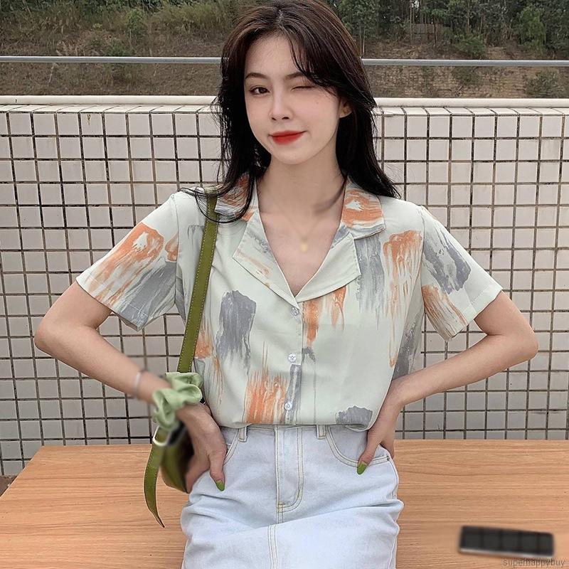 Áo Sơ Mi Voan Tay Ngắn Thời Trang Dành Cho Nữ