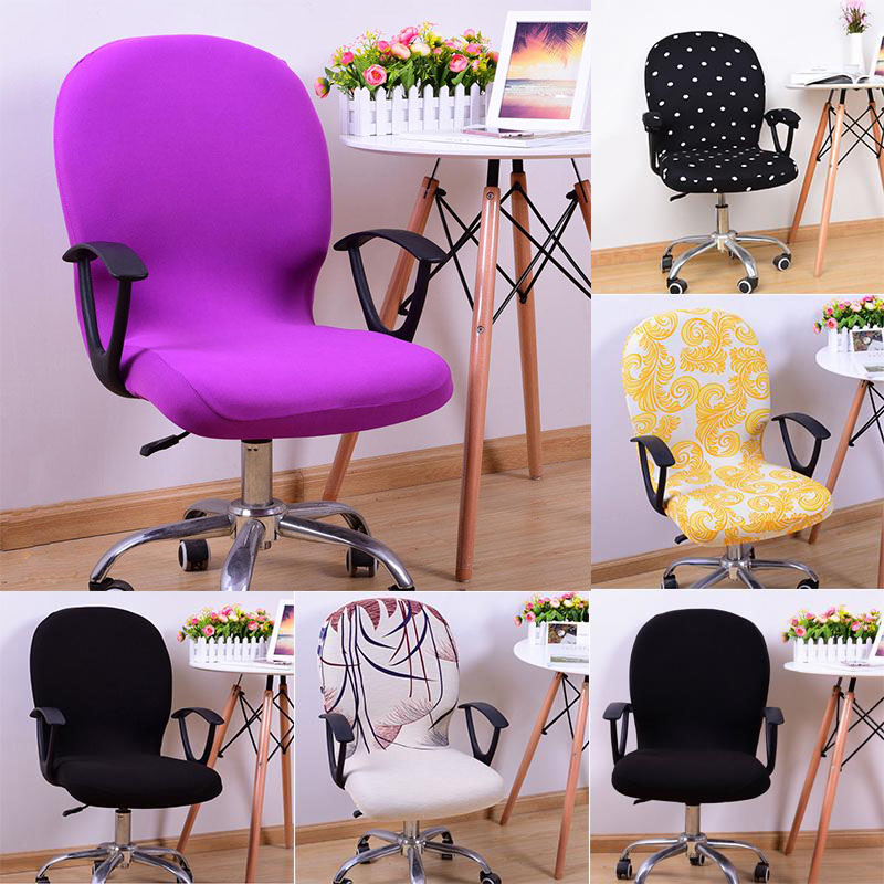 [Stock] Spandex Swivel Computer Office Chair Cover, Stretch Armchair Protector Seat Slipcover Chair Cover Home Decor