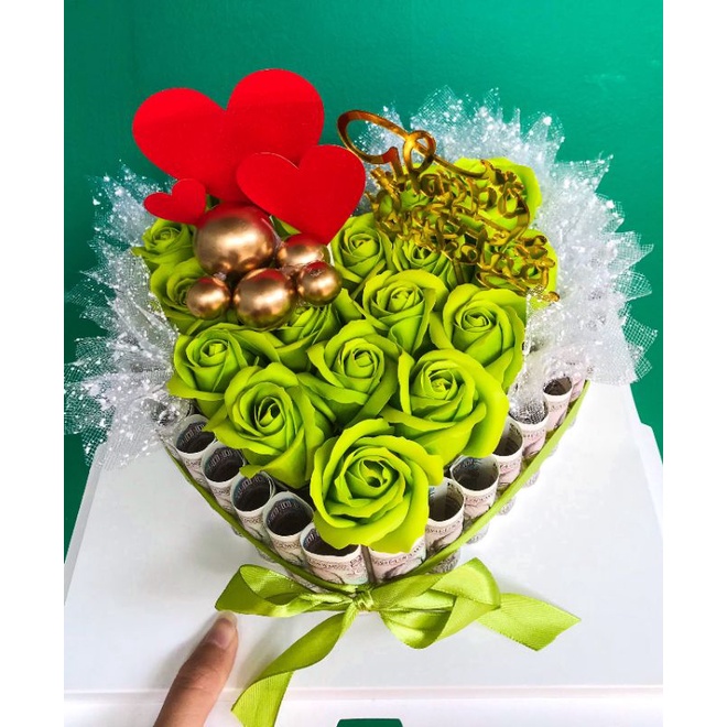 BÁNH KEM BẰNG TIỀN MÀU XANH CỐM SIÊU XINH 2k 😍😍