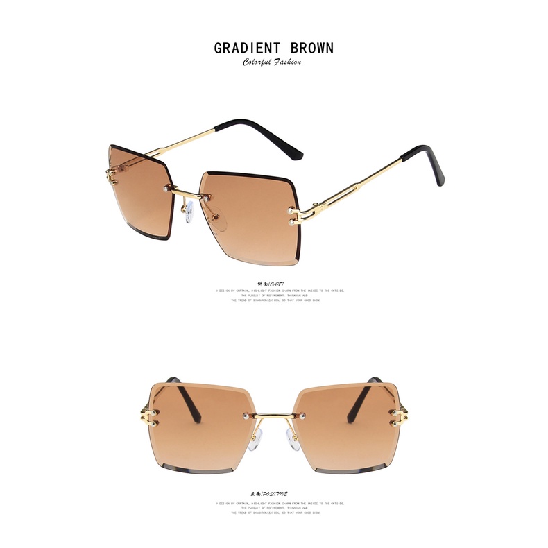 Kính mát không viền kim loại thời trang cho nữ