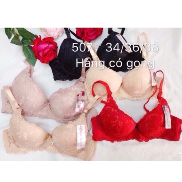 Áo Lót, Áo Ngực Đệm Kép Ren Thái Lan Nâng Ngực Tạo Khe MS 507 Hàng Cao Cấp