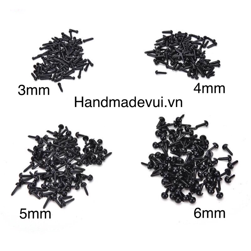 Mắt thú lẻ size 3-6mm