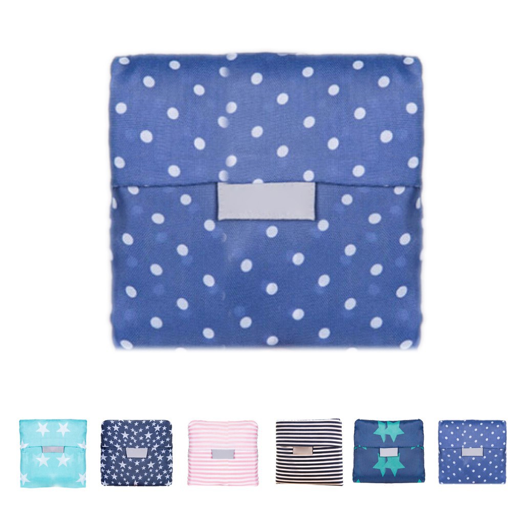 Túi đựng đồ lớn, tái sử dụng thân thiện môi trường, gấp được, họa tiết sao và sọc