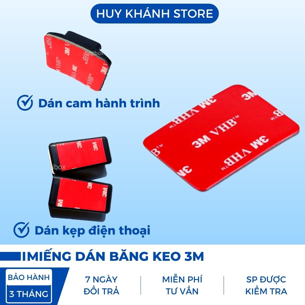 Miếng dán 3M cho cam hành trình, giá đỡ điện thoại băng keo siêu dính phụ kiện ô tô xe máy Huy Khánh Store