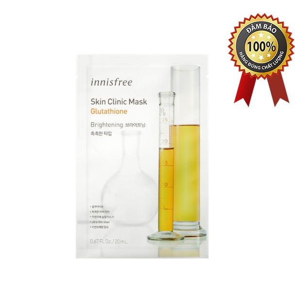 Mặt nạ Glutathione innisfree Skin Clinic Mask - Glutathione 20ml (10 miếng)