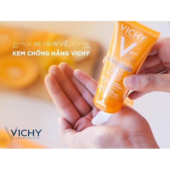 Set Kem Chống Nắng+kèm SON dưỡng chống nắng Pháp Vichy Ideal Soleil SPF50+ 50ml