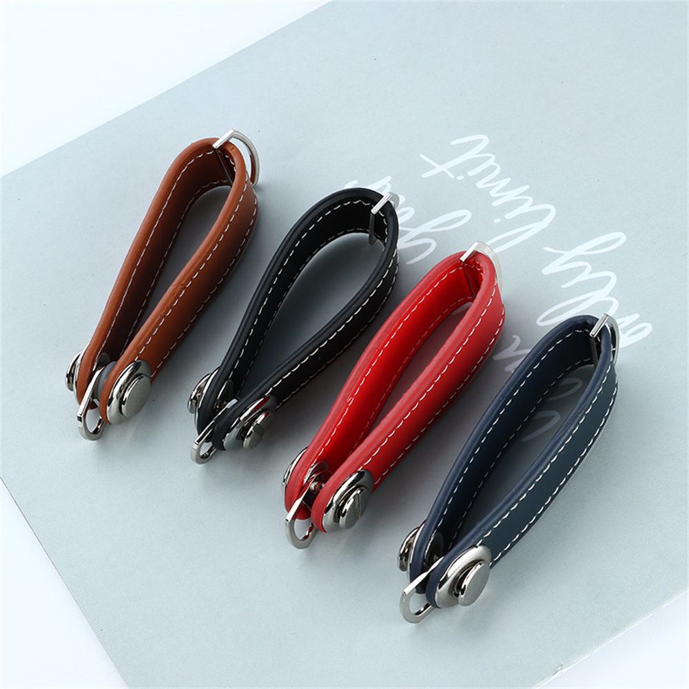 Móc khóa giữ chìa khóa xe hơi da PU đa năng thông dụng nhỏ gọn nhiều màu sắc tùy chọn dành cho nam