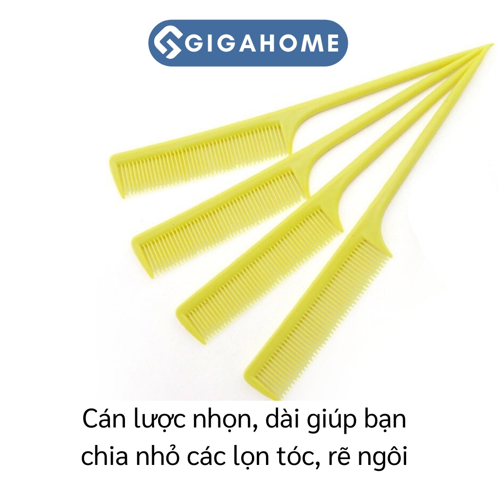 Combo 10 Lược Nhựa Rẽ Ngôi Chia Tóc Đuôi Nhọn Nhiều Màu GIGAHOME 21x2.1cm 8654