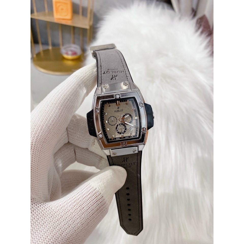 Đồng hồ nam Hublot Senna Champion 88, mẫu mặt chữ nhật, chạy full kim, dây da lộn cao cấp LINH WATCH LUXURY | BigBuy360 - bigbuy360.vn