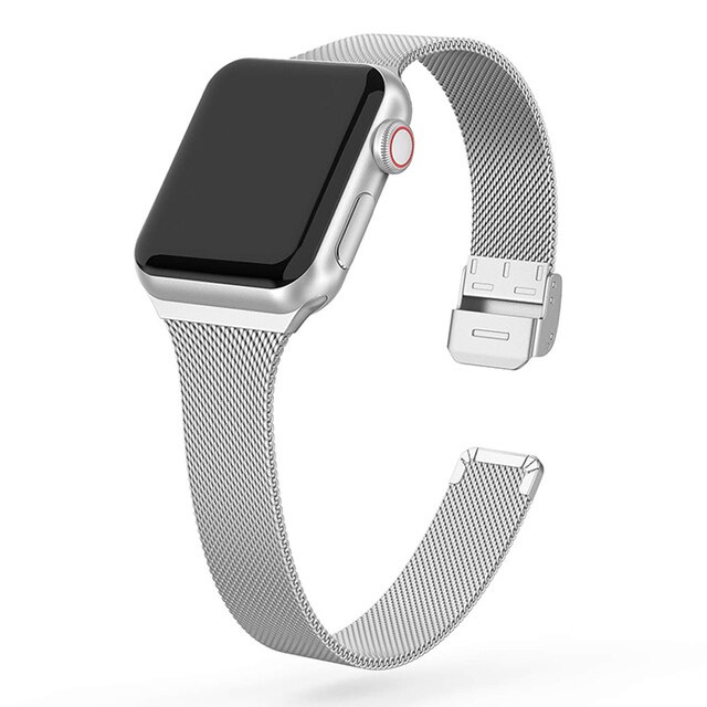 Dây đeo bằng thép không gỉ thích hợp cho đồng hồ thông minh Apple Watch 7/6/SE/5/4/3/2/1 40mm 38mm 41MM 45MM 44MM 42MM