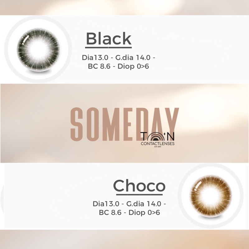 SOMEDAY CHOCO 14.0 - Kính áp tròng Hàn Quốc chính hãng - Màu nâu tự nhiên không giãn độ cận 0>6