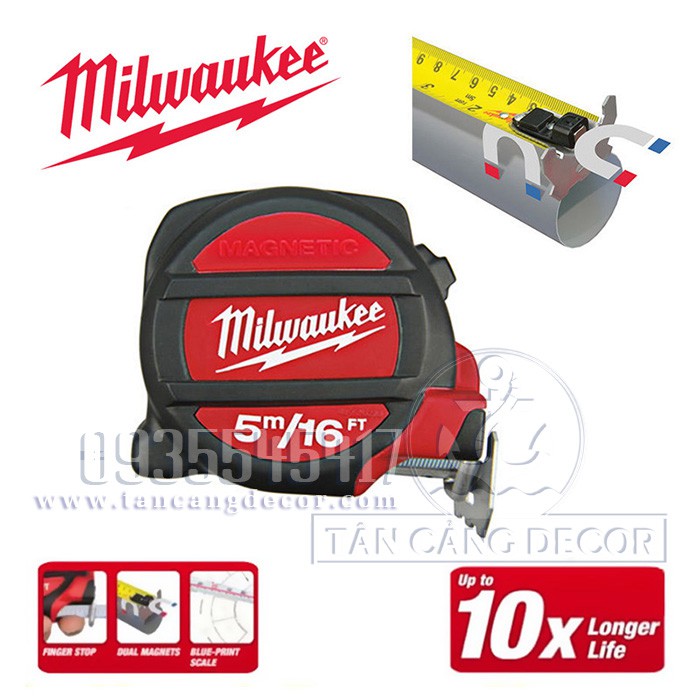 Thước cuộn Milwaukee 5M tích hợp Nam châm - A141002