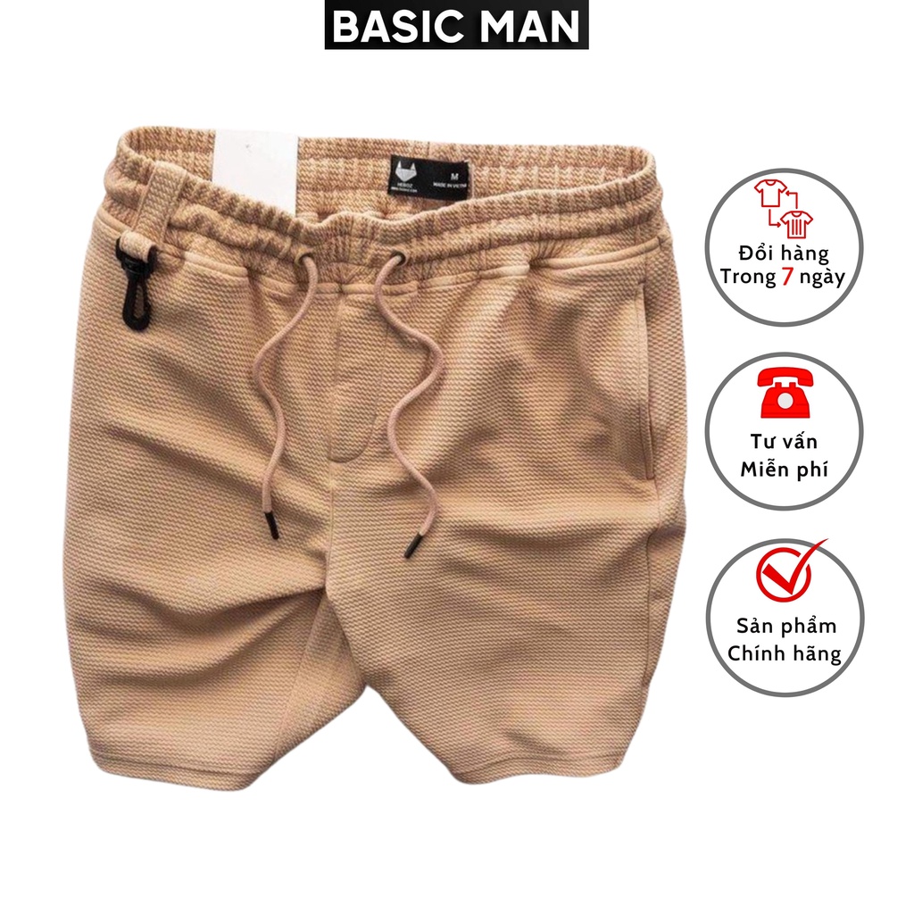 Quần short nam thể thao BASIC MAN màu be - QSN BM0012