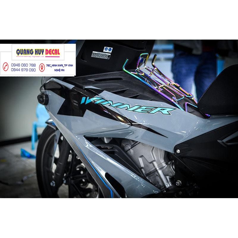Tem trùm Winner X xám xi măng, độ dán team decal xe thiết kế rẻ đẹp theo yêu cầu