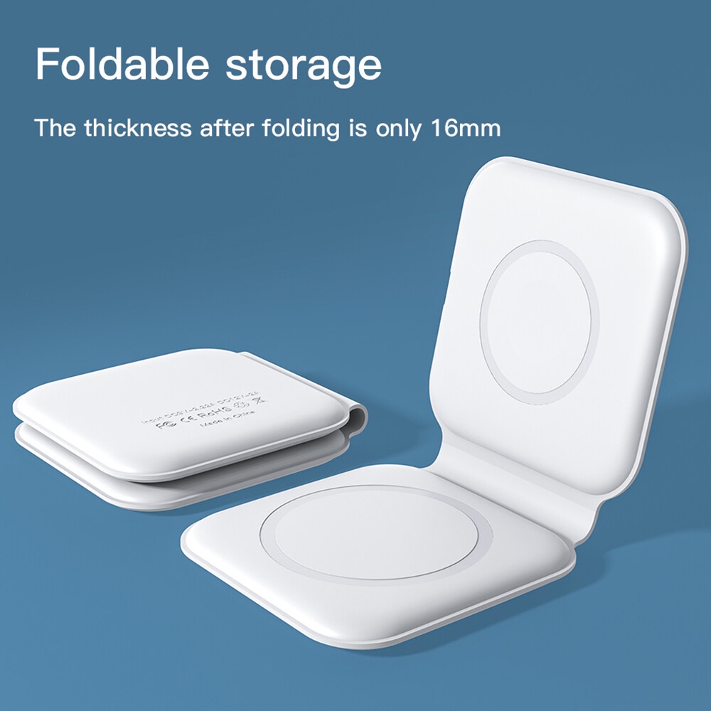 Đế Sạc Không Dây Có Nam Châm Gấp Được Cho Apple iphone 12 Pro Max 12Pro 12Mini Watch or AirPods