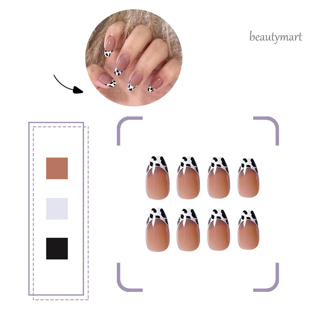 [Hàng mới về] Bộ 24 Móng Tay Giả Bằng Nhựa Không Thấm Nước Có Thể Tháo Rời