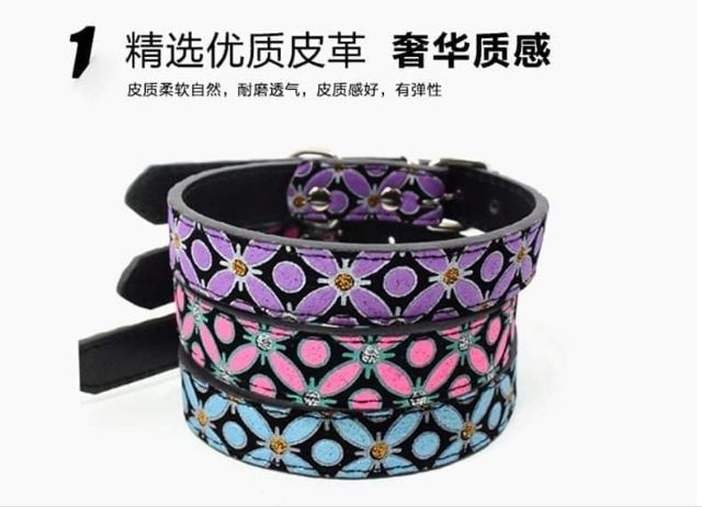 VÒNG CỔ HOẠ TIẾT HOA ĐÍNH HẠT DÀNH CHO THÚ CƯNG / CHÓ / MÈO / CÚN