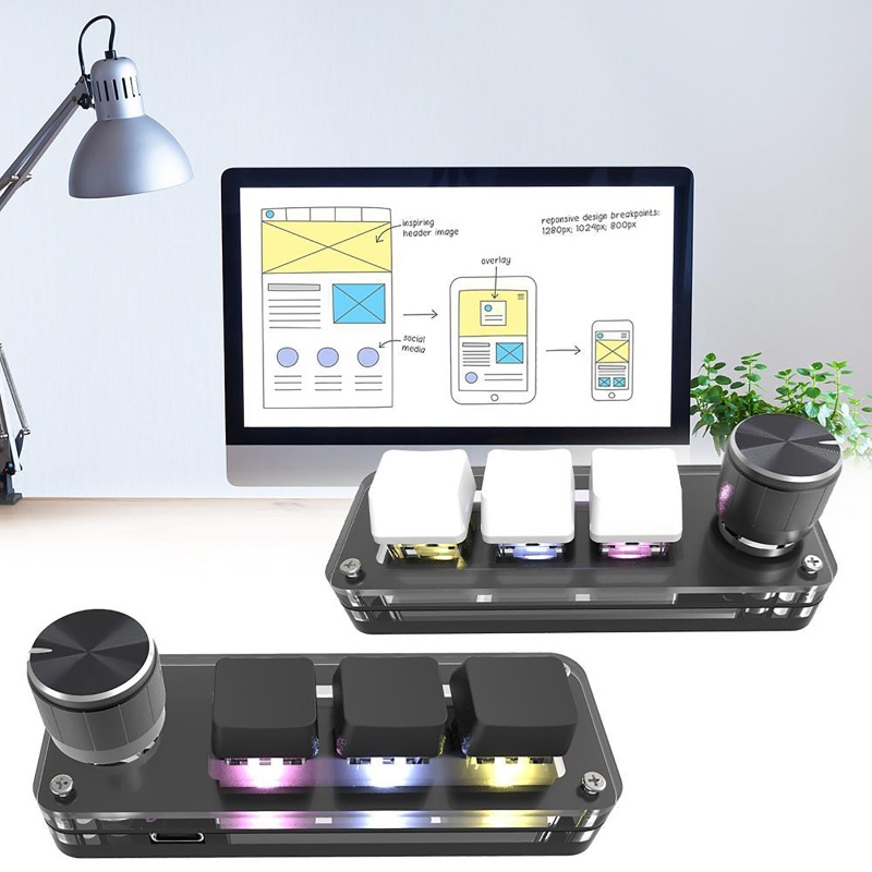 Bàn Phím Cơ Mojito 3 Phím Kèm Dây Cáp Dữ Liệu USB Dành Cho Windows for HID