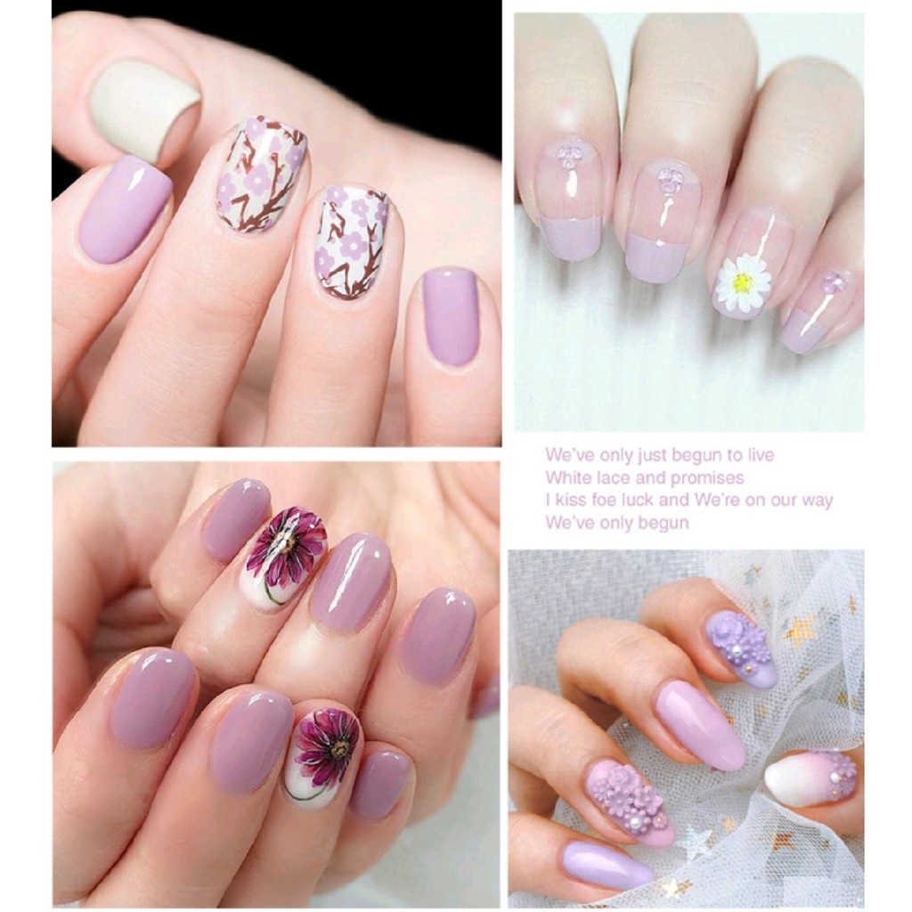 Sơn gel AS sơn móng tay gel sơn nail dùng máy hơ gel tone màu tím lavender tím huế mã ZX 15ml