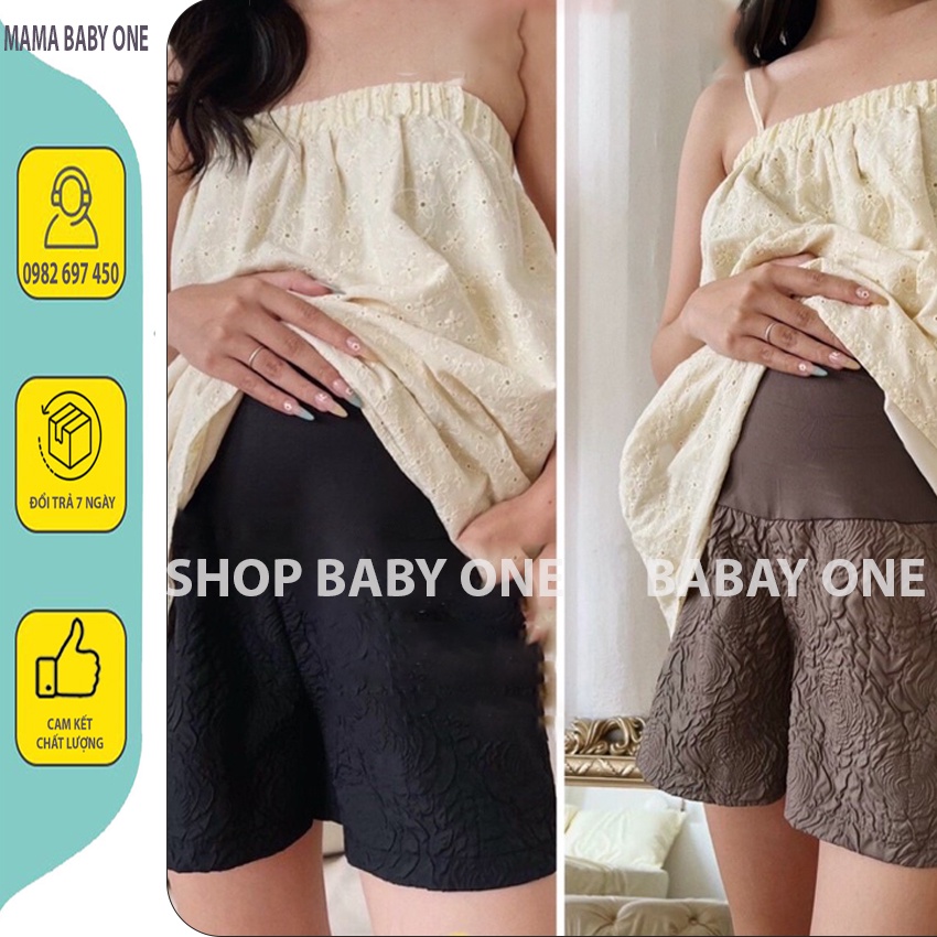 QUẦN ĐÙI BÀ BẦU CHẤT GẤM XỐP SANG CHẢNH- QUẦN SOOC BẦU CHẤT SIÊU ĐẸP THIẾT KẾ HOA NỔI XINH XẮN