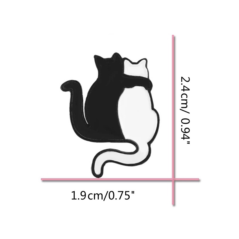 Ghim Cài Áo Bằng Hợp Kim Họa Tiết Trắng Đen Dễ Thương