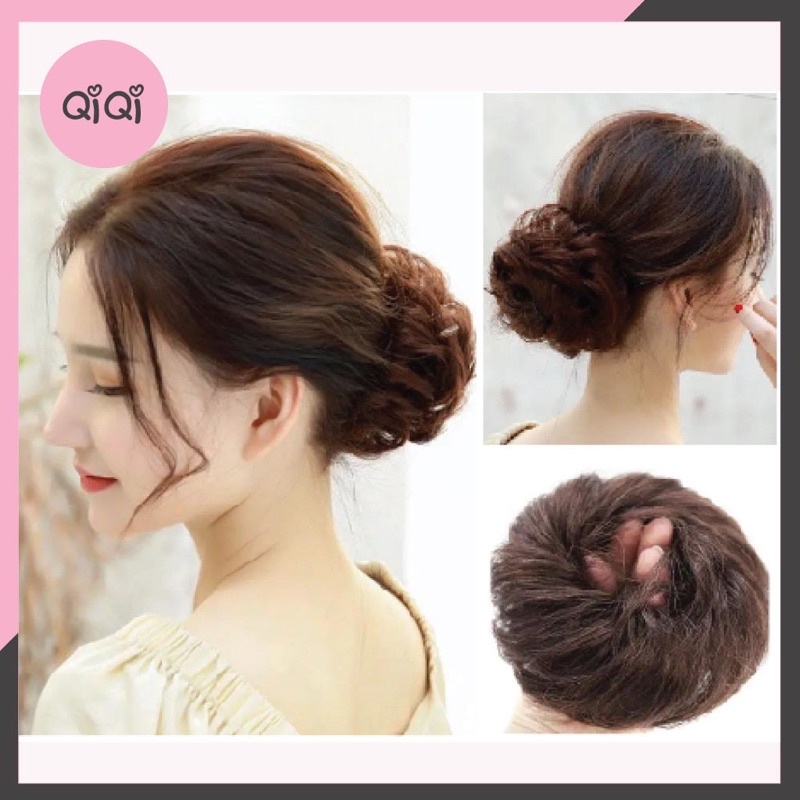 búi cột rối xoăn hình chụp thật