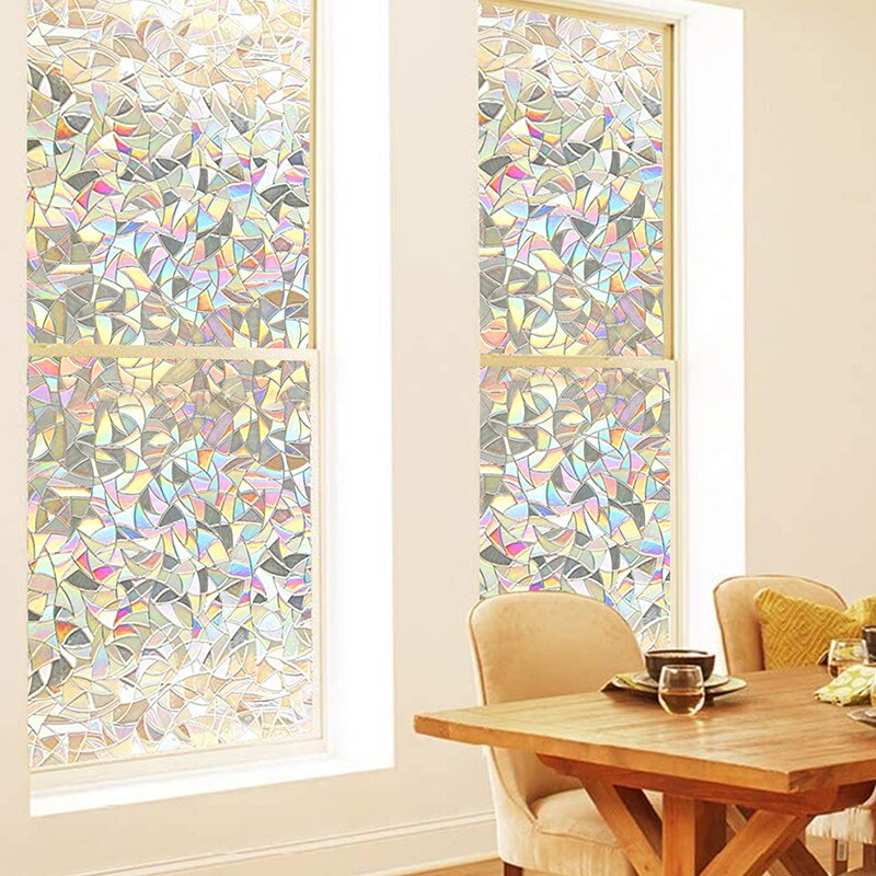 Hot wall stickers privacy rainbow effect window films anti-uv non-adhesive static cling glass sticker trang trí nội thất