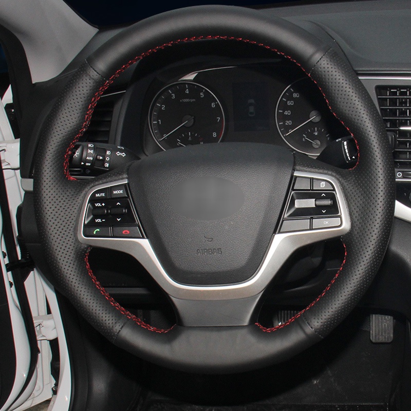 Bao Da Nhân Tạo Màu Đen Bọc Vô Lăng Xe Hơi Hyundai Elantra 4 2016 2017 Solaris 2017 Accent 2018