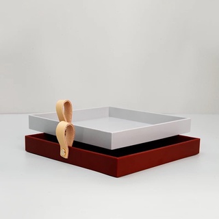 [HOẢ TỐC] Khay decor đựng đồ để bàn móc da