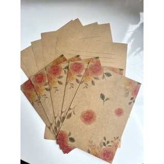 Set 5 bao thư và 5 giấy kraft viết thư phong cách vintage